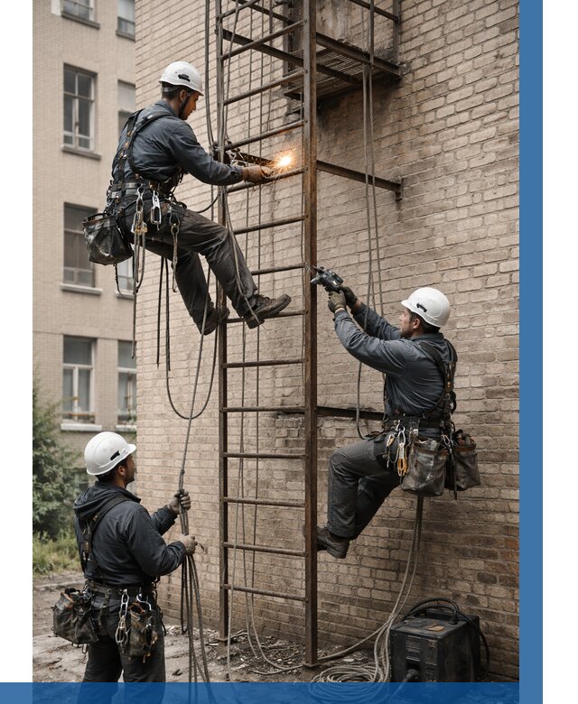 Ремонт пожарной лестницы в Лениногорске от 7740 р. | ВЫСОТНИК-Лнр