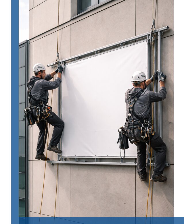 Монтаж наружной рекламной вывески в Лениногорске под ключ