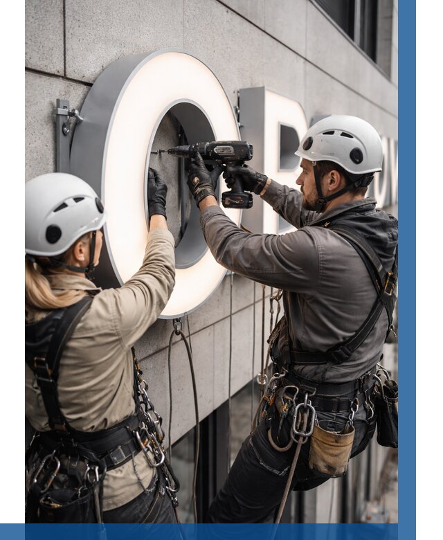 Монтаж световых букв в Лениногорске от 3096 р. под ключ ВЫСОТНИК-Лнр