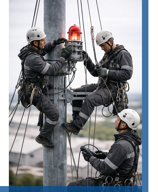 Монтаж заградительных огней в Лениногорске от 8772 р. | ВЫСОТНИК-Лнр