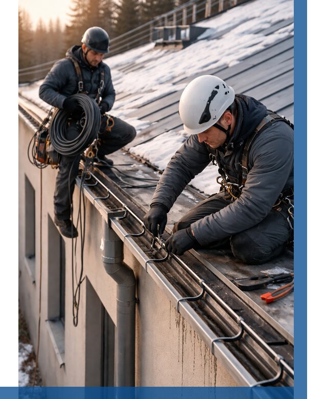 Монтаж греющего кабеля на кровле в Лениногорске от 464 р. | ВЫСОТНИК-Лнр
