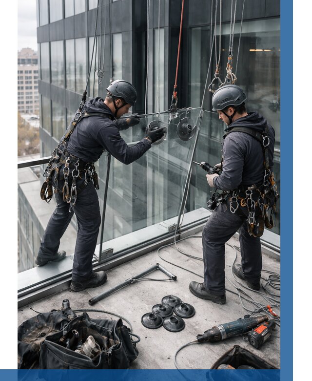 Монтаж стеклянных ограждений в Лениногорске от 2580 р. | ВЫСОТНИК-Лнр