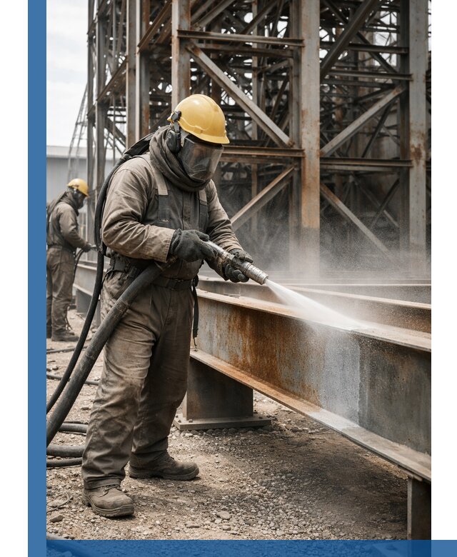 Пескоструйная очистка металлоконструкций в Лениногорске промышленная