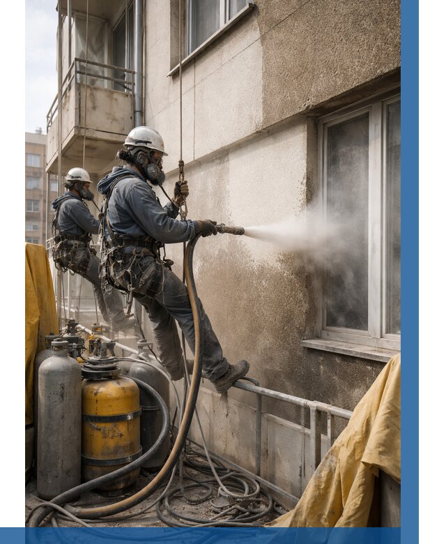 Пескоструйная очистка фасада в Лениногорске от 671 р. | ВЫСОТНИК-Лнр