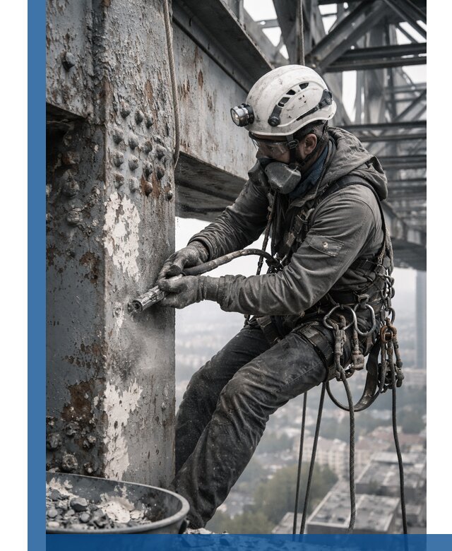 Удаление старой краски с металлических конструкций в Лениногорске