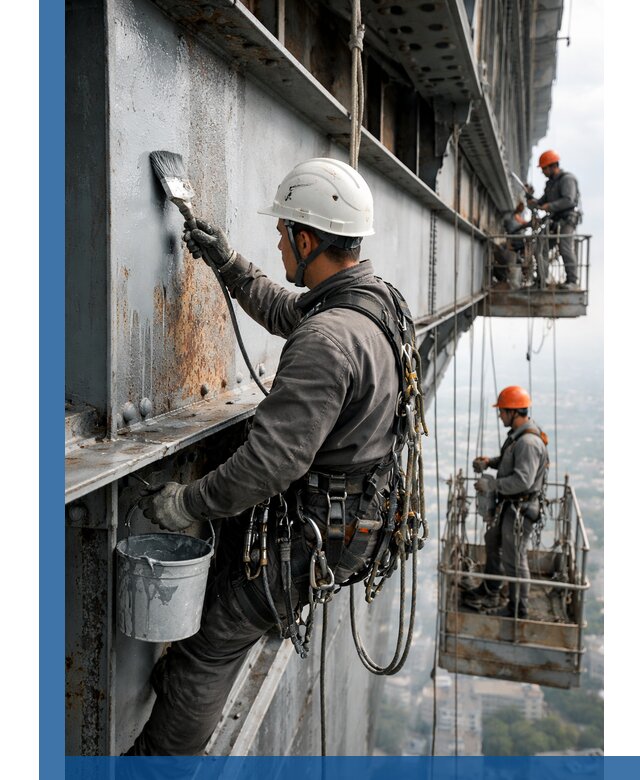 Покраска металлоконструкций на высоте в Лениногорске профессионально