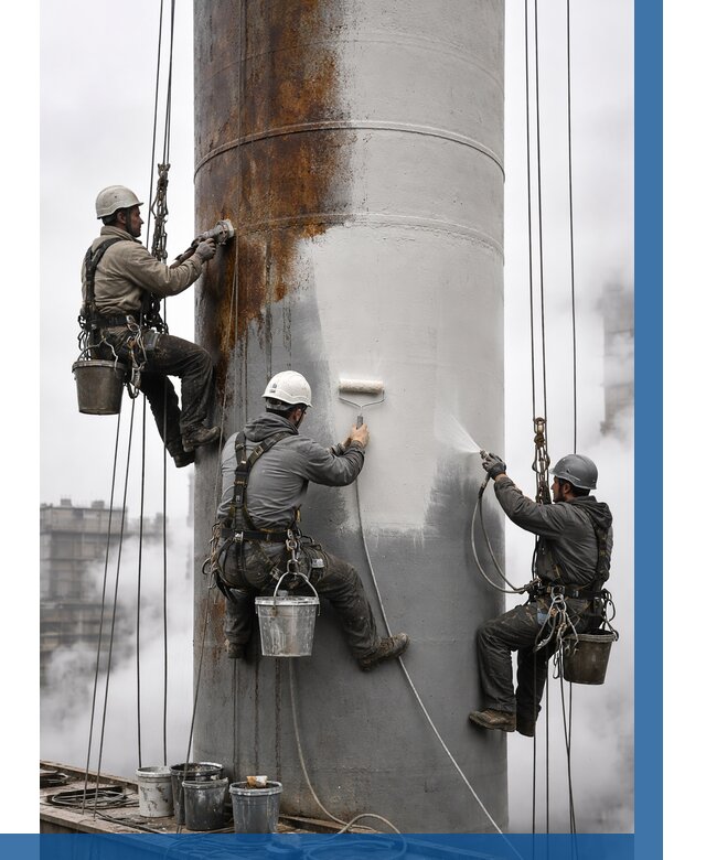 Покраска дымовых труб в Лениногорске от 8772 р. | ВЫСОТНИК-Лнр