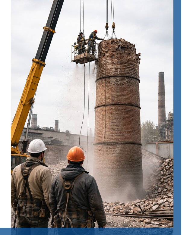 Демонтаж дымовой трубы в Лениногорске от 92880 р. | ВЫСОТНИК-Лнр, смета