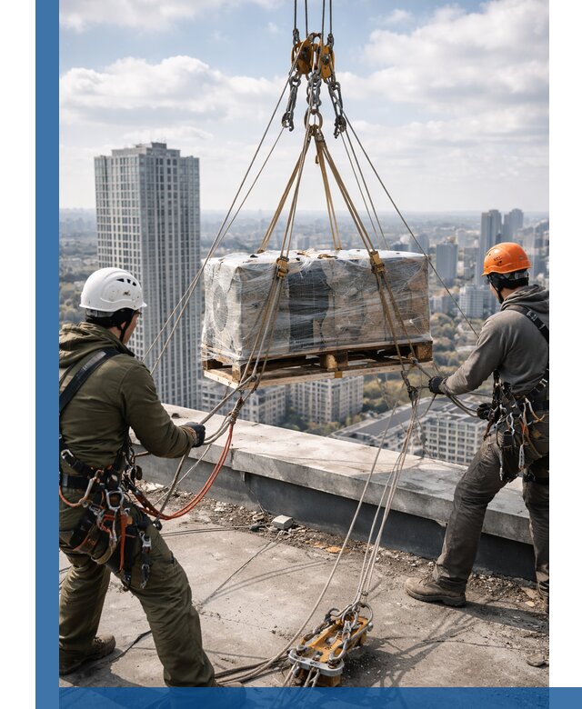 Подъем и монтаж крупногабаритных грузов на крышу в Лениногорске