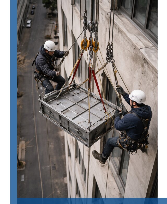 Спуск и подъем грузов по фасаду в Лениногорске для зданий