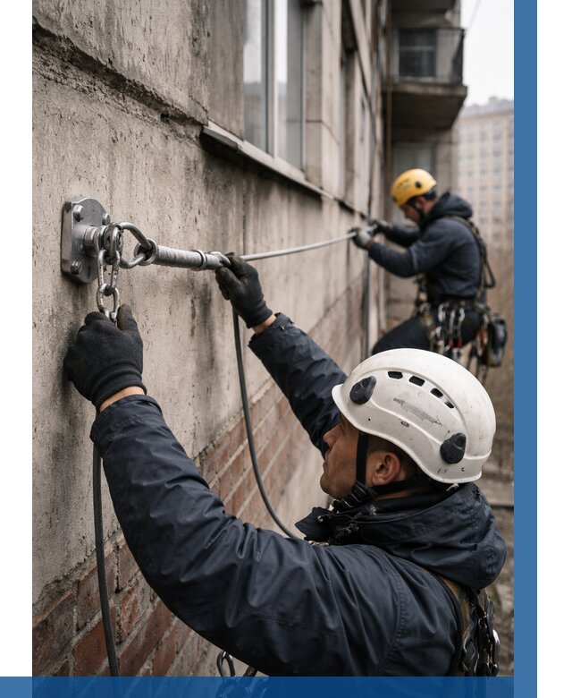 Монтаж анкерных линий в Лениногорске от 3096 р. | ВЫСОТНИК-Лнр