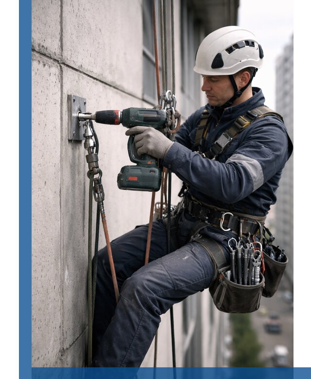 Установка анкерных точек для высотных работ в Лениногорске