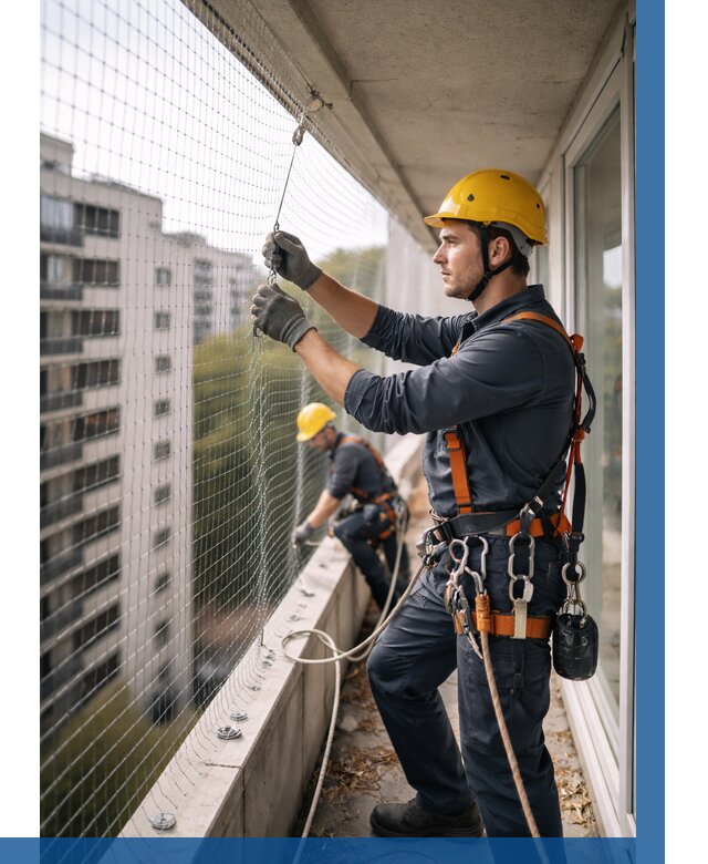 Монтаж сетки от птиц в Лениногорске от 4644 р. | ВЫСОТНИК-Лнр